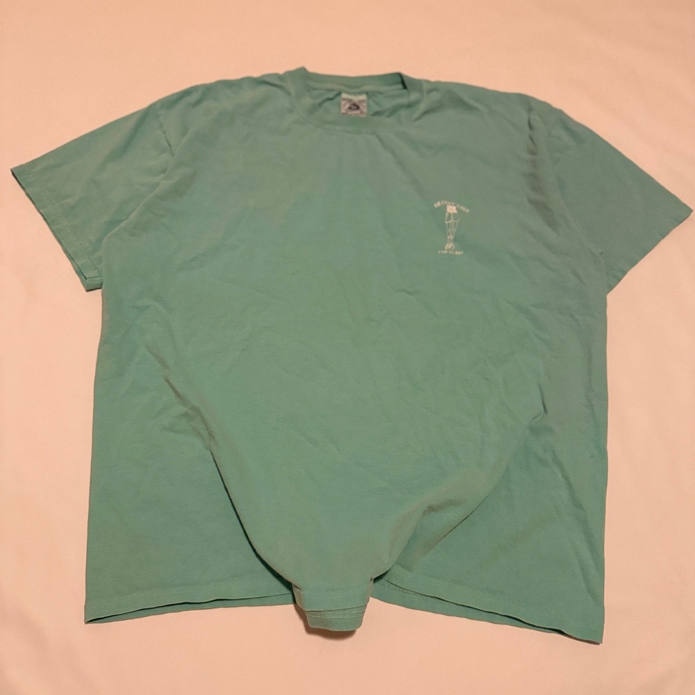 Authentic Pigment T-Shirt Men XL Turquoise Skinny Legs Coral Bay St John USVI